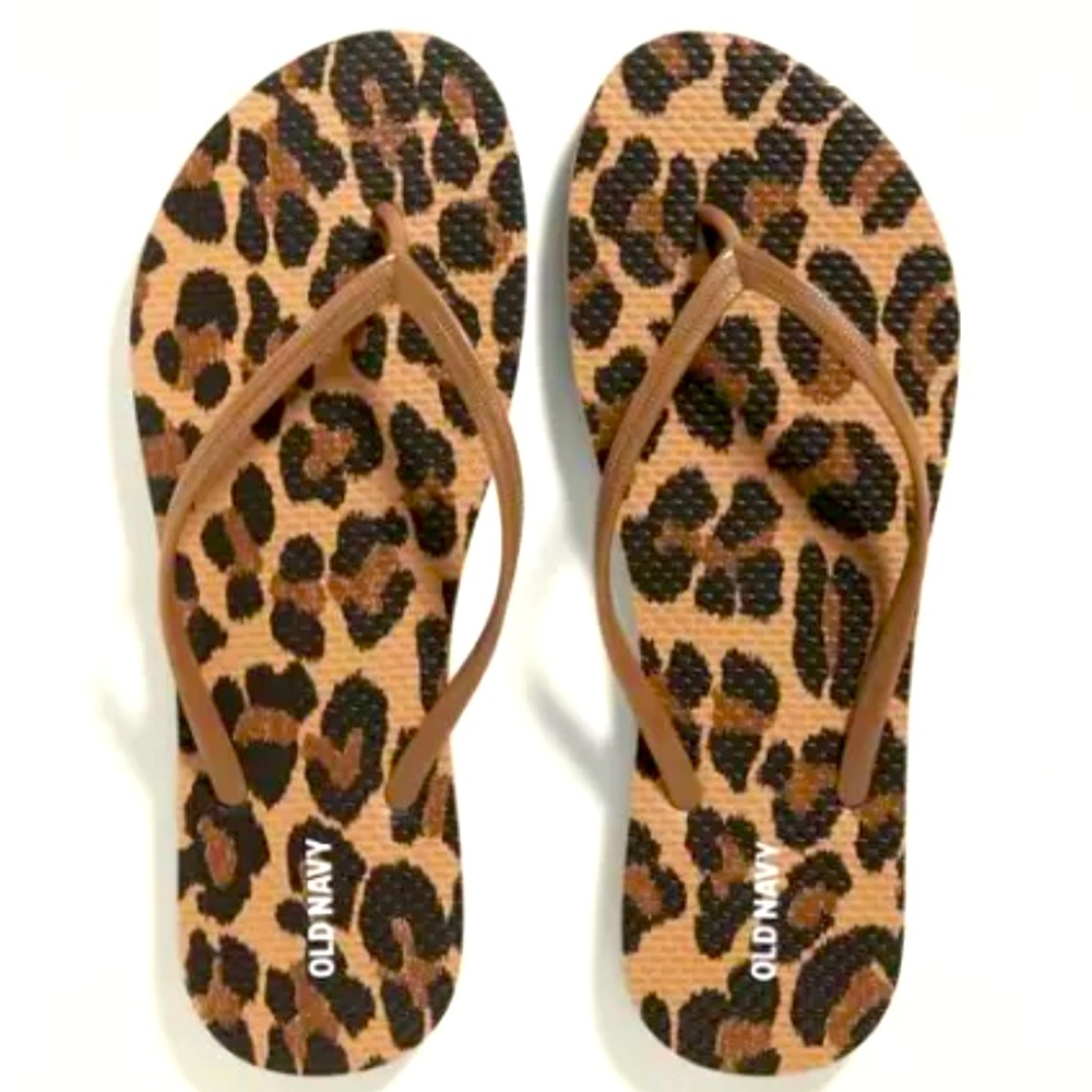 Animal Print Flip Flops